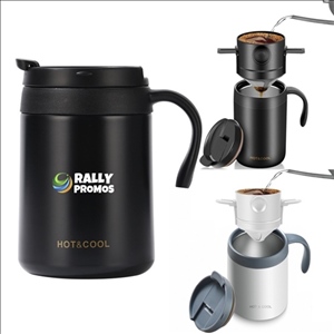 Portable Stainless Steel Coffee Maker Mug Manual Dripper Lid